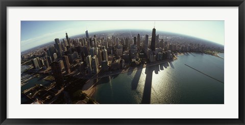 Framed Bird&#39;s eye view of Chicago, Cook County, Illinois, USA 2010 Print