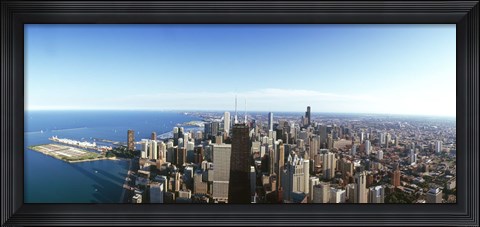 Framed View of Chicago from the air, Cook County, Illinois, USA 2010 Print