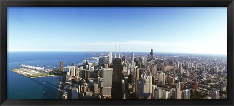 Framed View of Chicago from the air, Cook County, Illinois, USA 2010 Print
