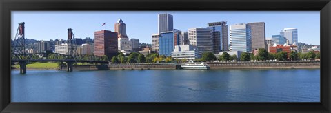 Framed Bridge across a river, Willamette River, Portland, Oregon, USA 2010 Print