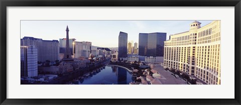 Framed Hotels in a city, The Strip, Las Vegas, Nevada, USA 2010 Print