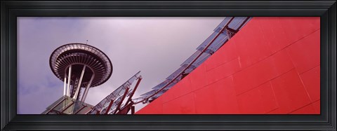 Framed Low angle view of a tower (horizontal), Space Needle, Seattle, Washington State Print