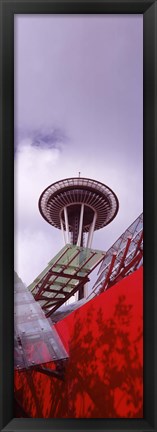 Framed Low angle view of a tower (vertical), Space Needle, Seattle, Washington State Print