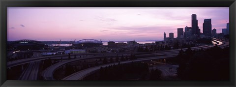 Framed City at sunset, Seattle, King County, Washington State, USA Print