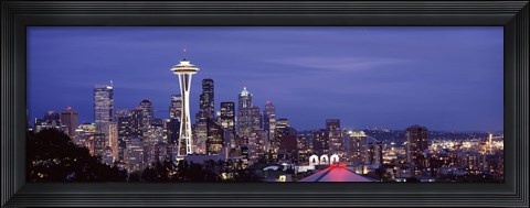 Framed Space Needle and Seattle Skyline 2010 Print