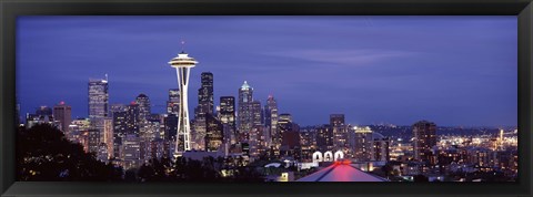 Framed Space Needle and Seattle Skyline 2010 Print