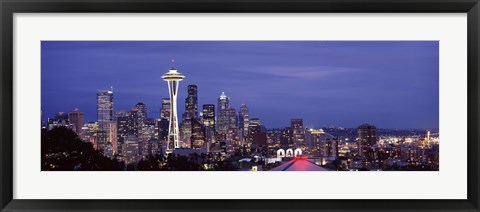 Framed Space Needle and Seattle Skyline 2010 Print