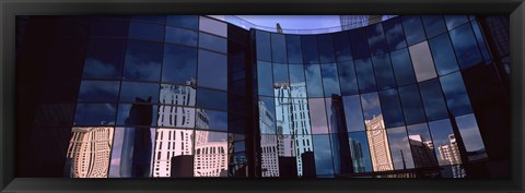 Framed Reflection of skyscrapers in the glasses of a building, Citycenter, The Strip, Las Vegas, Nevada, USA Print