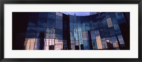 Framed Reflection of skyscrapers in the glasses of a building, Citycenter, The Strip, Las Vegas, Nevada, USA Print