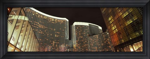 Framed Skyscrapers lit up at night, Citycenter, The Strip, Las Vegas, Nevada, USA Print