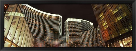 Framed Skyscrapers lit up at night, Citycenter, The Strip, Las Vegas, Nevada, USA Print