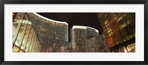 Framed Skyscrapers lit up at night, Citycenter, The Strip, Las Vegas, Nevada, USA Print