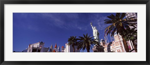 Framed Low angle view of skyscrapers in a city, The Strip, Las Vegas, Nevada, USA Print