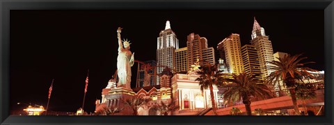 Framed New York New York Hotel at night, The Strip, Las Vegas, Nevada Print