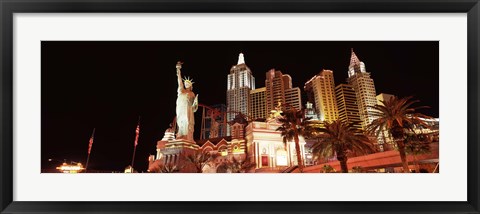 Framed New York New York Hotel at night, The Strip, Las Vegas, Nevada Print