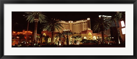 Framed Hotel lit up at night, Monte Carlo Resort And Casino, The Strip, Las Vegas, Nevada, USA Print