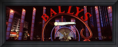 Framed Neon sign of a hotel, Bally&#39;s Las Vegas, Monorail Station, The Strip, Las Vegas, Nevada, USA Print