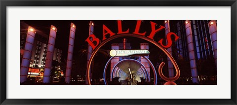 Framed Neon sign of a hotel, Bally&#39;s Las Vegas, Monorail Station, The Strip, Las Vegas, Nevada, USA Print