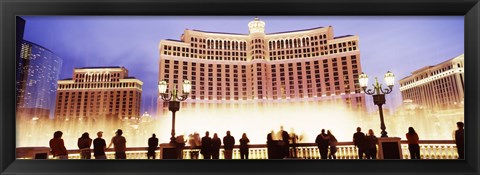 Framed Bellagio Resort And Casino Lit Up At Night, Las Vegas Print