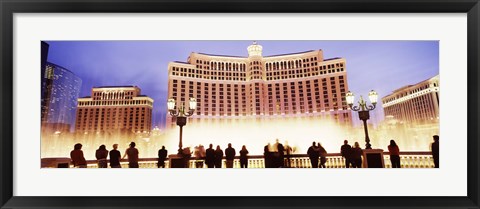 Framed Bellagio Resort And Casino Lit Up At Night, Las Vegas Print