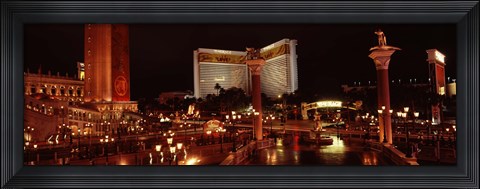 Framed Hotel lit up at night, The Mirage, The Strip, Las Vegas, Nevada, USA Print