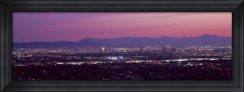 Framed Cityscape at sunset, Phoenix, Maricopa County, Arizona, USA 2010 Print