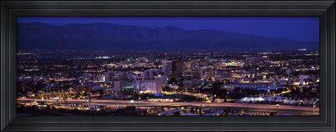 Framed Tuscson skyline at night, Arizona Print