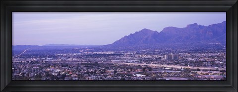 Framed Tuscon, Arizona with Mountains Print
