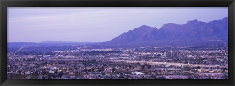 Framed Tuscon, Arizona with Mountains Print