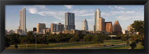 Framed Buildings in a city, Austin, Texas Print