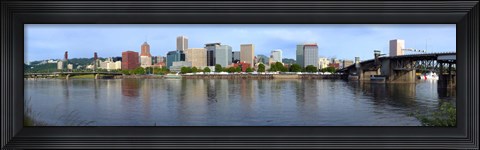 Framed Buildings at the waterfront, Willamette River, Portland, Oregon Print