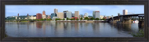 Framed Buildings at the waterfront, Willamette River, Portland, Oregon Print