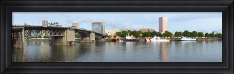 Framed Morrison Bridge, Willamette River, Portland, Oregon Print