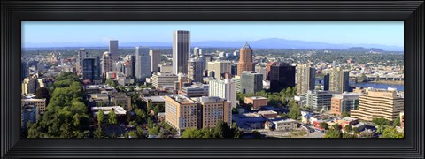 Framed High angle view of a cityscape, Portland, Multnomah County, Oregon Print