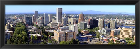 Framed High angle view of a cityscape, Portland, Multnomah County, Oregon Print