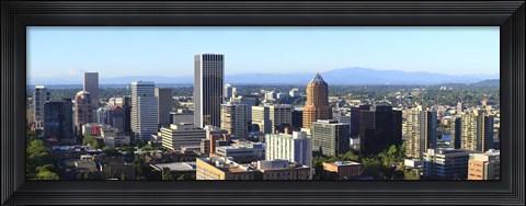 Framed Cityscape with Mt St. Helens and Mt Adams in the background, Portland, Multnomah County, Oregon, USA 2010 Print