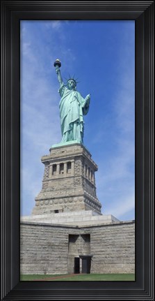 Framed Low angle view of a statue, Statue Of Liberty, Liberty Island, Upper New York Bay, New York City, New York State, USA Print