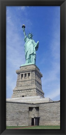 Framed Low angle view of a statue, Statue Of Liberty, Liberty Island, Upper New York Bay, New York City, New York State, USA Print