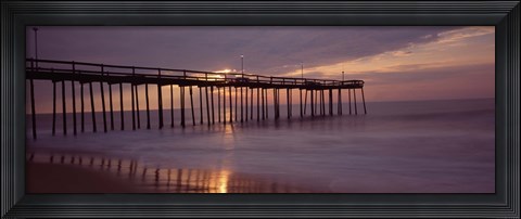 Framed Pier over an ocean, Ocean City, Maryland, USA Print