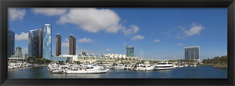 Framed Buildings in a city, San Diego Convention Center, San Diego, Marina District, San Diego County, California, USA Print