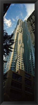 Framed Low angle view of an apartment, Wall Street, Lower Manhattan, Manhattan, New York City, New York State, USA Print