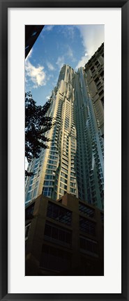 Framed Low angle view of an apartment, Wall Street, Lower Manhattan, Manhattan, New York City, New York State, USA Print