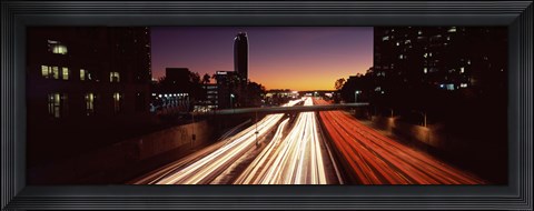 Framed Traffic on the road, City of Los Angeles, California, USA Print