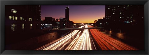 Framed Traffic on the road, City of Los Angeles, California, USA Print