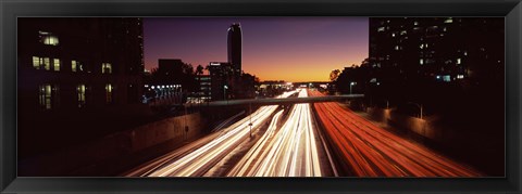 Framed Traffic on the road, City of Los Angeles, California, USA Print