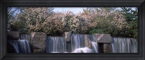 Framed Waterfall, Franklin Delano Roosevelt Memorial, Washington DC, USA Print