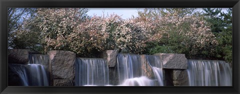 Framed Waterfall, Franklin Delano Roosevelt Memorial, Washington DC, USA Print