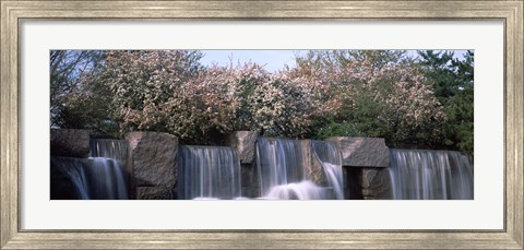 Framed Waterfall, Franklin Delano Roosevelt Memorial, Washington DC, USA Print