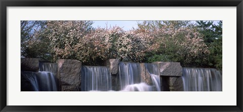 Framed Waterfall, Franklin Delano Roosevelt Memorial, Washington DC, USA Print