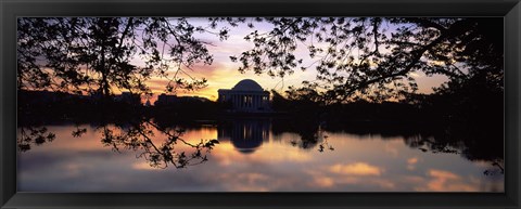 Framed Memorial at the waterfront, Jefferson Memorial, Tidal Basin, Potomac River, Washington DC Print